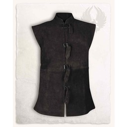 Leather vest Orthello, black