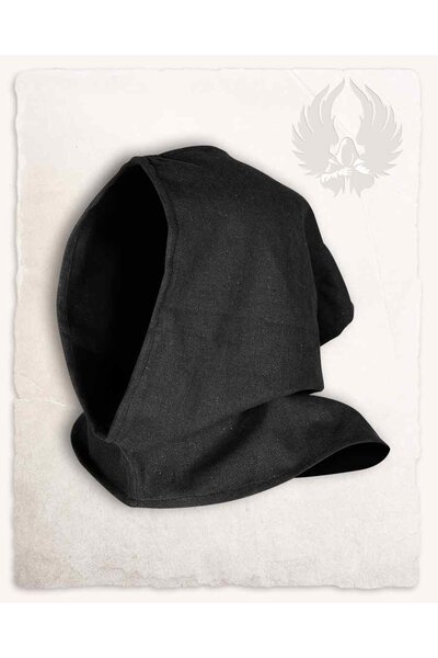 Medieval hood Bron, black