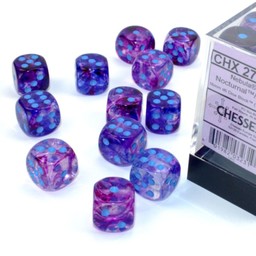 Set of 12 D6 dice, Nebula, nocturnal / blue, Luminary