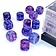 Chessex Set of 12 D6 dice, Nebula, nocturnal / blue, Luminary