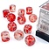 Chessex Set of 12 D6 dice, Nebula, red / silver, Luminary