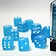 Chessex Set of 12 D6 dice, Frosted, Caribbean blue / white