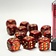 Chessex Set of 12 D6 dice, Scarab, scarlet / gold
