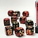 Chessex Set of 12 D6 dice, Gemini, black-red/gold