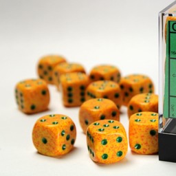 Set of 12 D6 dice, Speckled, Lotus