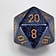 Chessex D20 dice, Speckled, Golden Cobalt, 34 mm