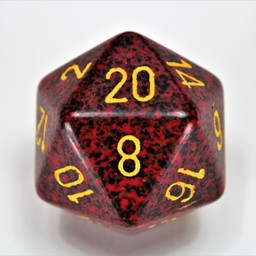D20 dice, Speckled, Mercury, 34 mm
