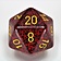Chessex D20 dice, Speckled, Mercury, 34 mm