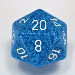 D20 dice, Speckled, Water, 34 mm