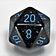 Chessex D20 dice, Speckled, Blue Stars, 34 mm