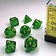 Chessex Polyhedral 7 dice set, Borealis, Maple green / yellow