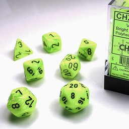 Polyhedral 7 dice set, Vortex, bright green / black