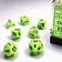 Chessex Polyhedral 7 dice set, Vortex, bright green / black