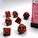 Chessex Polyhedral 7 dice set, Scarab, Scarlet / gold