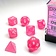Chessex Polyhedral 7 dice set, Frosted, Polyheral Pink /white