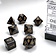 Chessex Polyhedral 7 dice set, Opaque, black /gold