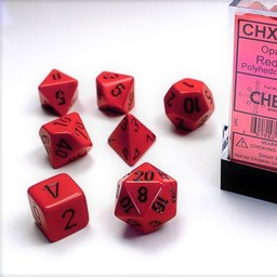 Polyhedral 7 dice set, Opaque, red/black