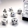 Chessex Polyhedral 7 dice set, Opaque, white/black