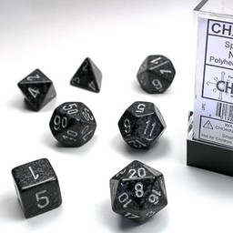 Polyhedral 7 dice set, Speckled, Ninja