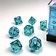 Chessex Translucent Polyhedral 7 dice set, Teal/white