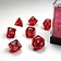 Chessex Translucent Polyhedral Red/white, 7 dice set