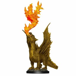 D&D Miniature - Gold Dragon Wyrmling and Half Eaten Treasure Pile