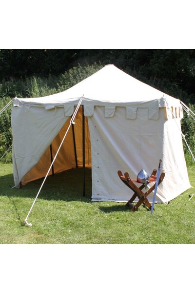 Medieval tent Herold 4 x 4 m, red-natural
