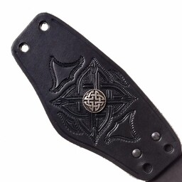 Celtic leather bracelet, black