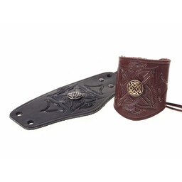 Celtic leather bracelet, black