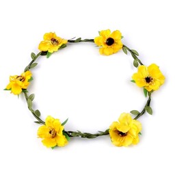 Flower wreath for festivals, yellow