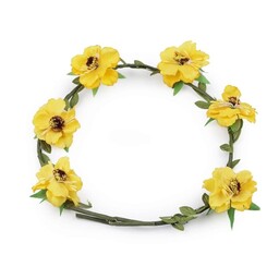 Flower wreath for festivals, light yellow