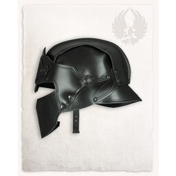 Leather helmet Antonius deluxe, black