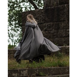 Medieval cloak Harun, wool, grey