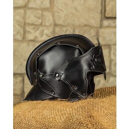 Leather helmet Antonius, black
