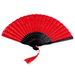 Red hand fan