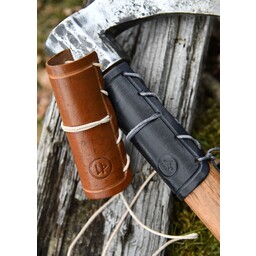 Leather axe guard, black
