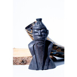 Wood carving Viking god Freyr, black
