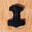 Wooden pendant Thor's hammer with face, black