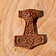 Wooden pendant Thor's hammer with face