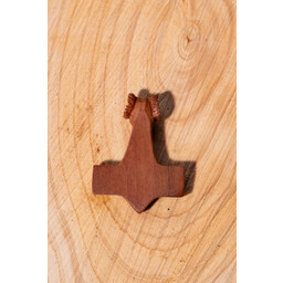 Wooden pendant Thor's hammer with ram's head
