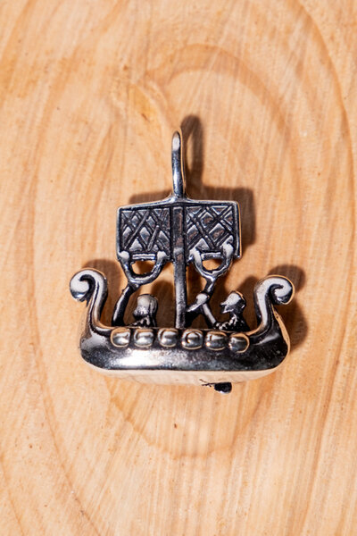 Viking pendant Viking ship, silver