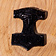 Wooden Viking Thor's hammer with face, black