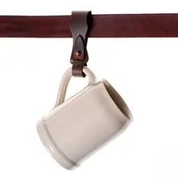 Leather beer mug holder, brown