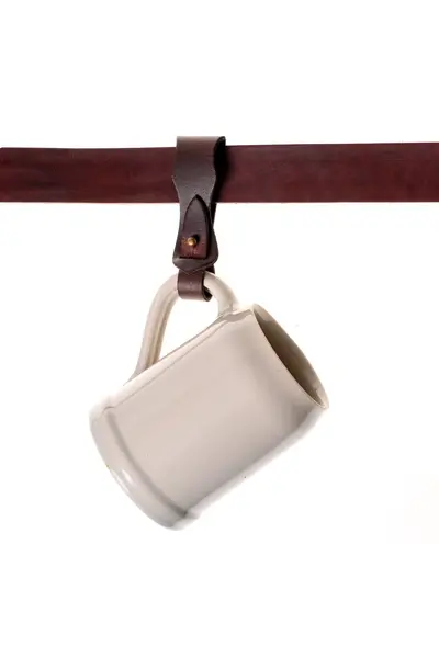 Leather beer mug holder, brown