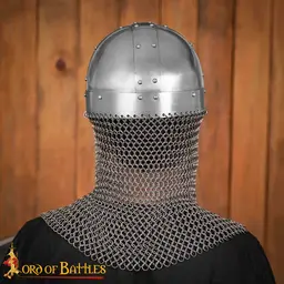 10th century Viking spectacle helmet with chain mail
