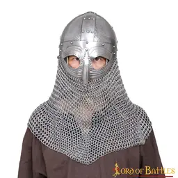 Viking spectacle helmet with chainmail