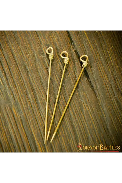Brass pins, set of six