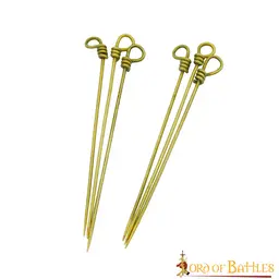 Brass pins, set of six