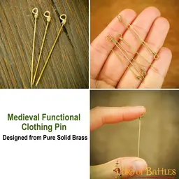 Brass pins, set of six