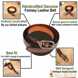 Leather belt Melian, brown